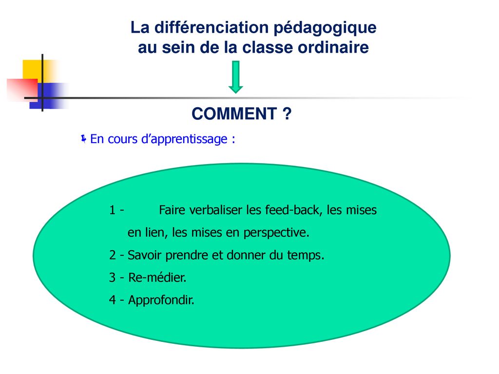 La différenciation pédagogique au sein de la classe ordinaire ppt